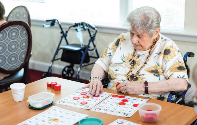 woman playing bingo